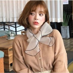 Burgundy Lined Chiffon Scarf & Handkerchief